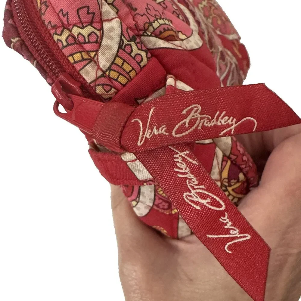 Vera Bradley Makeup Pouch Red Paisley Zipper